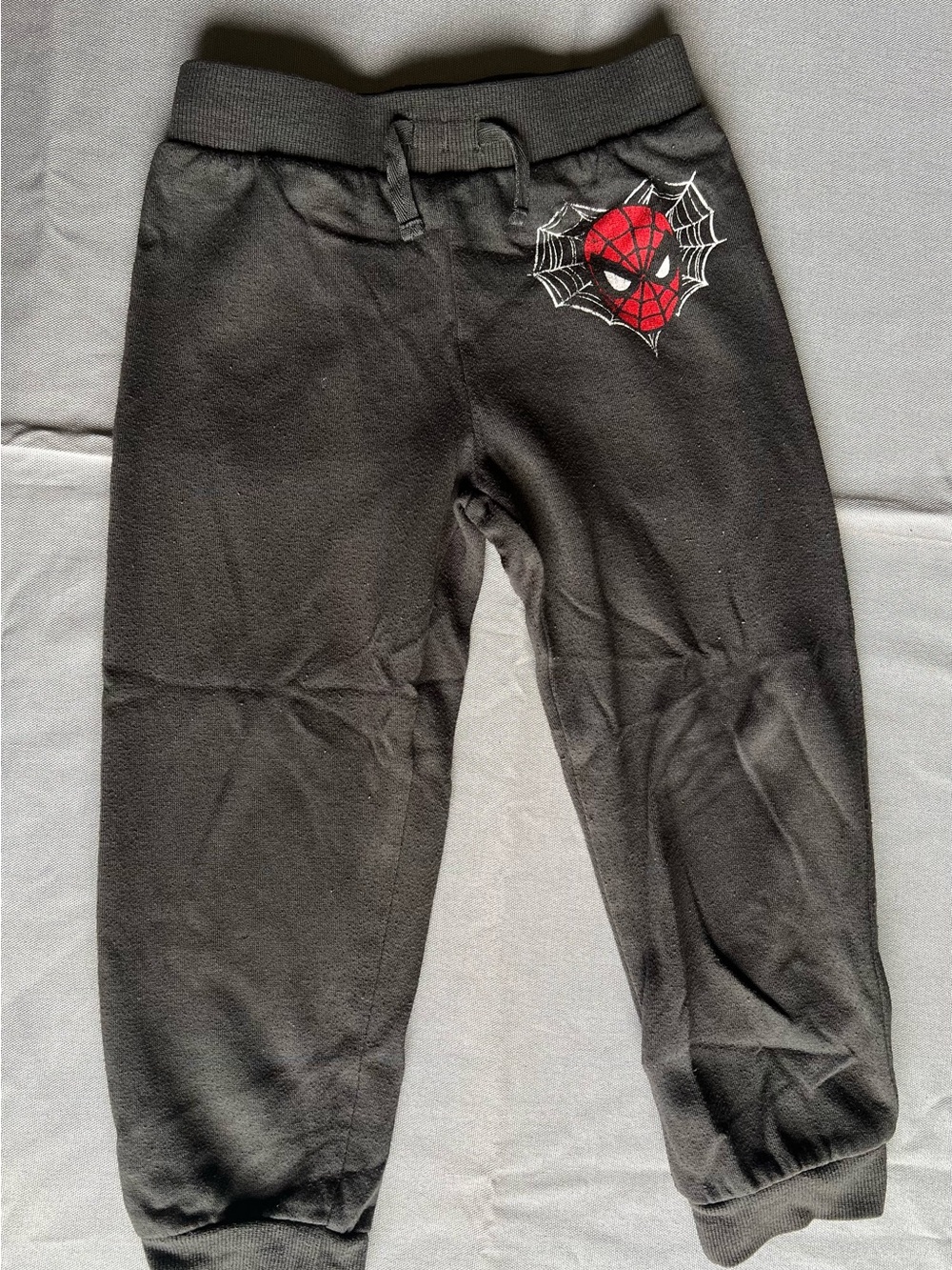 Marvel Black Jogger Pants with Red Spider Patch